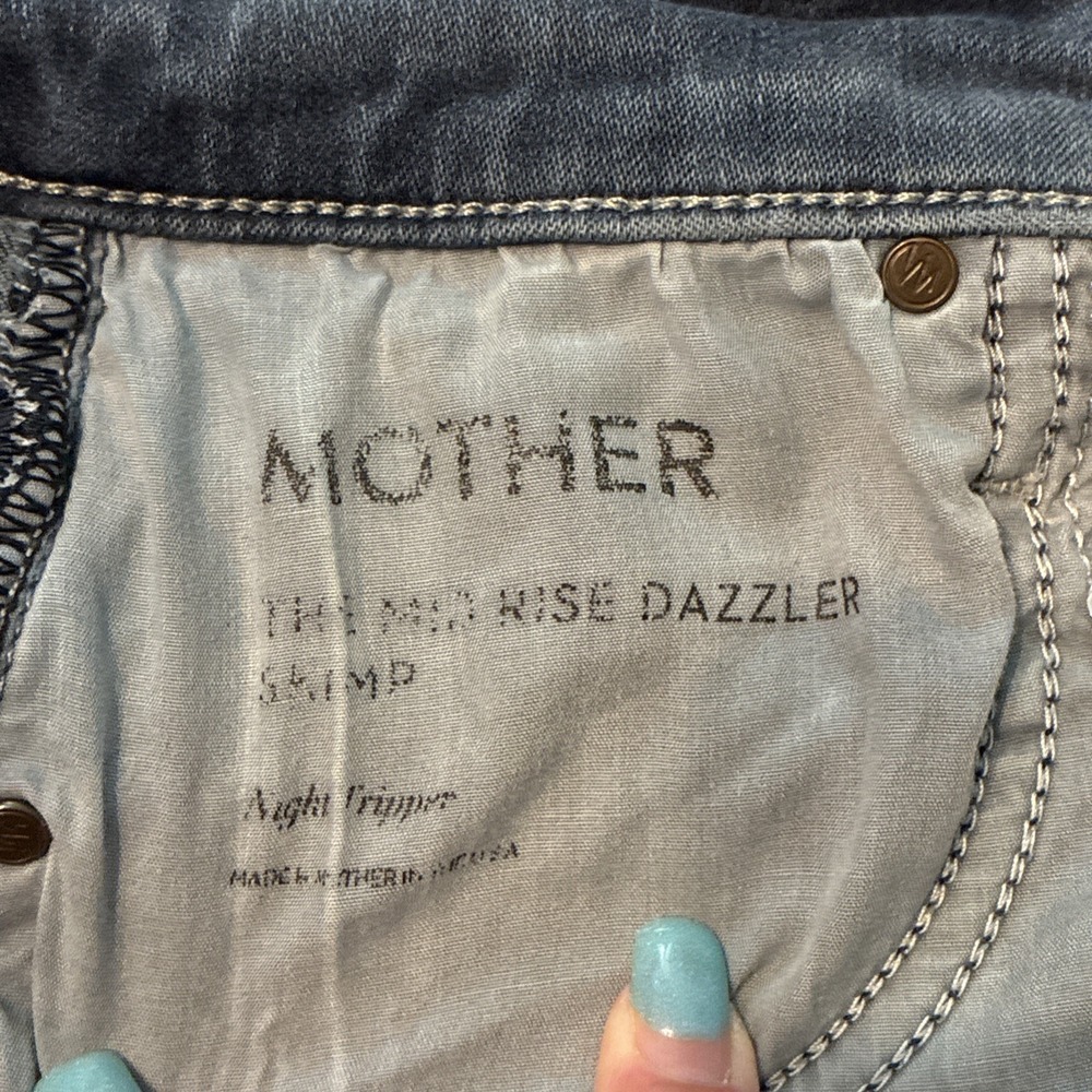 Mother Mid Rise Dazzler Skimp Jeans 26 Night Tripper Slim Strait USA - Picture 6 of 10
